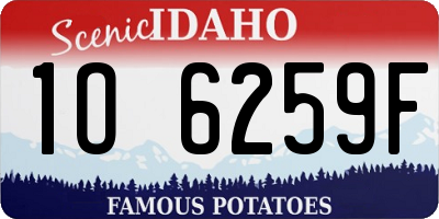 ID license plate 1O6259F