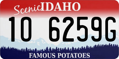 ID license plate 1O6259G