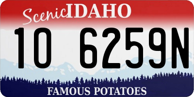 ID license plate 1O6259N