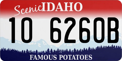ID license plate 1O6260B