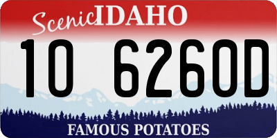 ID license plate 1O6260D