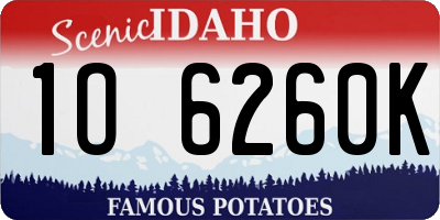 ID license plate 1O6260K