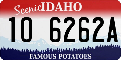 ID license plate 1O6262A