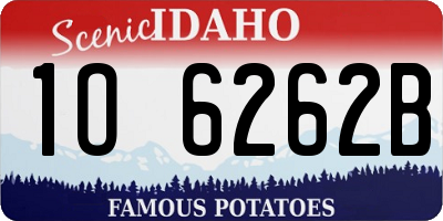 ID license plate 1O6262B