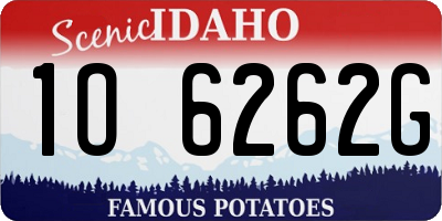 ID license plate 1O6262G