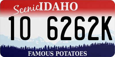 ID license plate 1O6262K