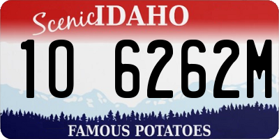 ID license plate 1O6262M