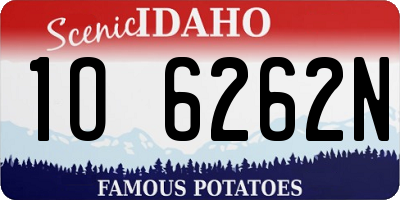 ID license plate 1O6262N