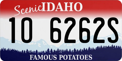 ID license plate 1O6262S