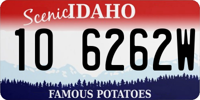 ID license plate 1O6262W