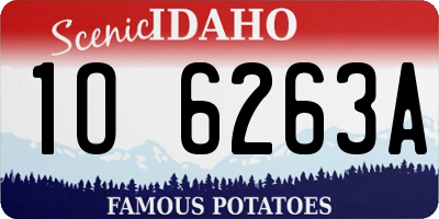 ID license plate 1O6263A