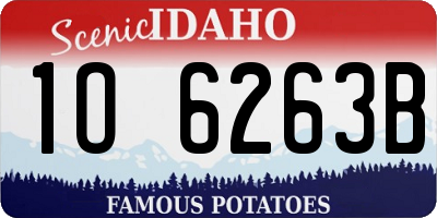 ID license plate 1O6263B