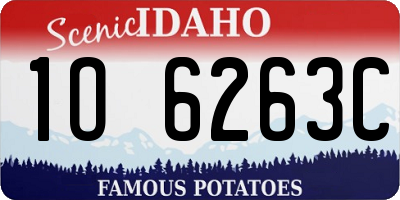 ID license plate 1O6263C
