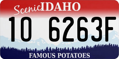 ID license plate 1O6263F