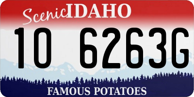 ID license plate 1O6263G