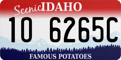 ID license plate 1O6265C