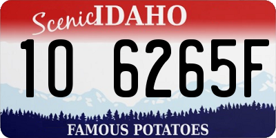 ID license plate 1O6265F