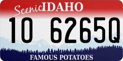 ID license plate 1O6265Q