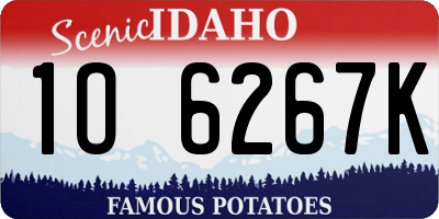 ID license plate 1O6267K