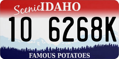 ID license plate 1O6268K