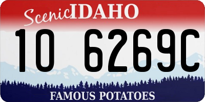 ID license plate 1O6269C
