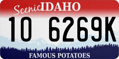 ID license plate 1O6269K