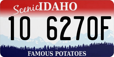 ID license plate 1O6270F