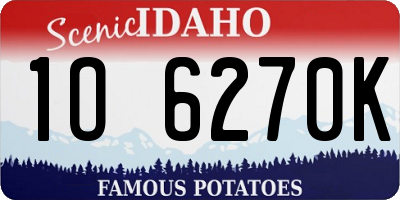 ID license plate 1O6270K