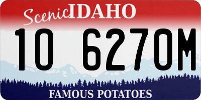 ID license plate 1O6270M