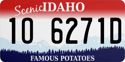 ID license plate 1O6271D