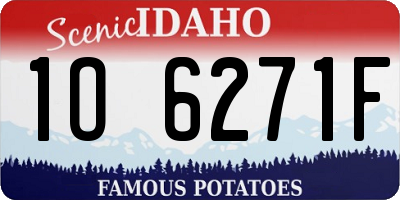 ID license plate 1O6271F