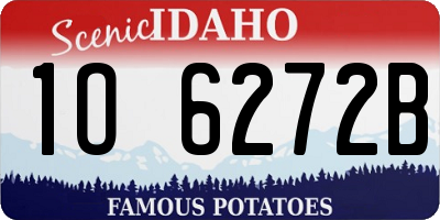 ID license plate 1O6272B