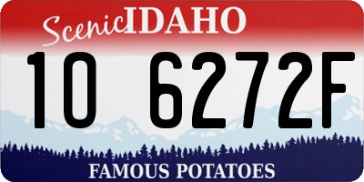 ID license plate 1O6272F