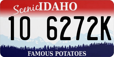 ID license plate 1O6272K