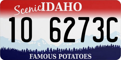ID license plate 1O6273C