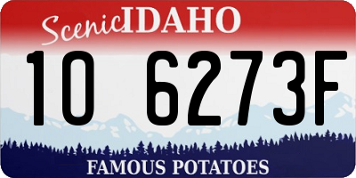 ID license plate 1O6273F