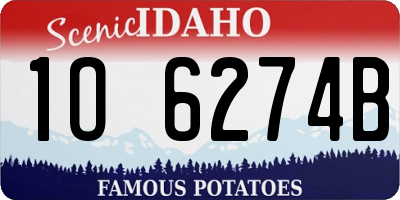 ID license plate 1O6274B