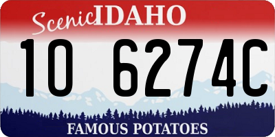 ID license plate 1O6274C