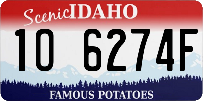 ID license plate 1O6274F