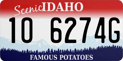 ID license plate 1O6274G