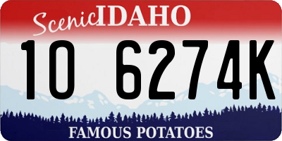 ID license plate 1O6274K