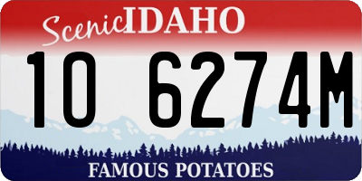 ID license plate 1O6274M