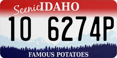 ID license plate 1O6274P