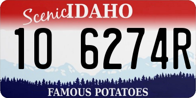 ID license plate 1O6274R