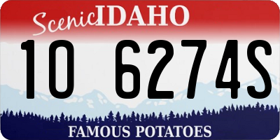 ID license plate 1O6274S