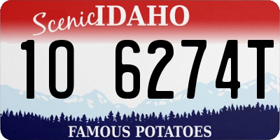 ID license plate 1O6274T