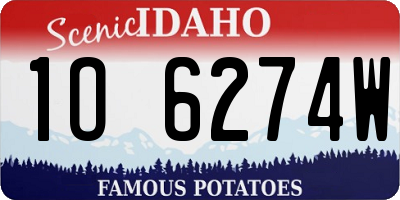 ID license plate 1O6274W