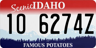 ID license plate 1O6274Z