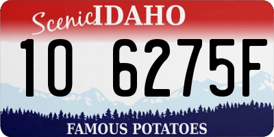 ID license plate 1O6275F