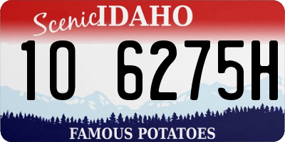 ID license plate 1O6275H